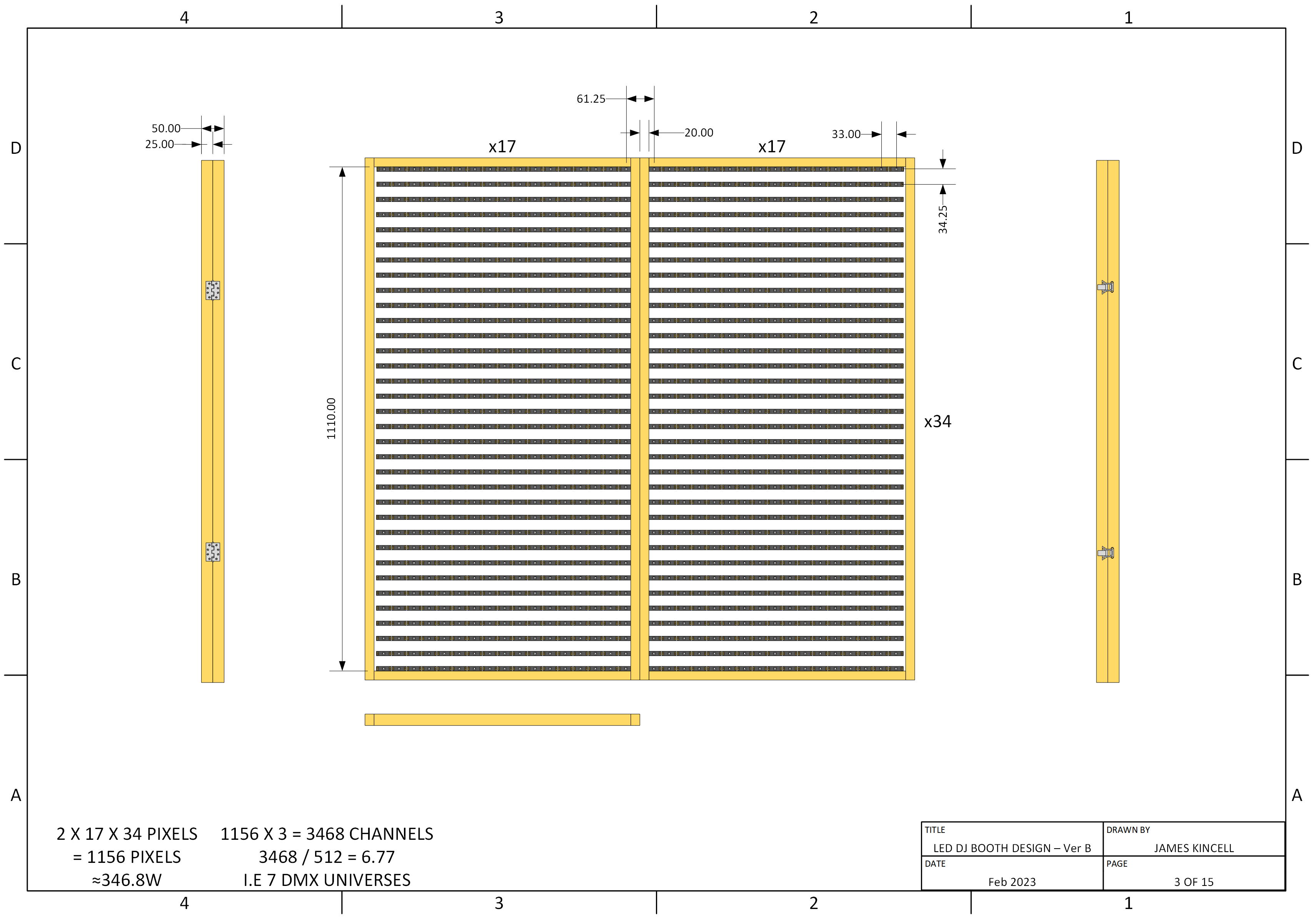 This is the 2D Drawing of Design B. Design B